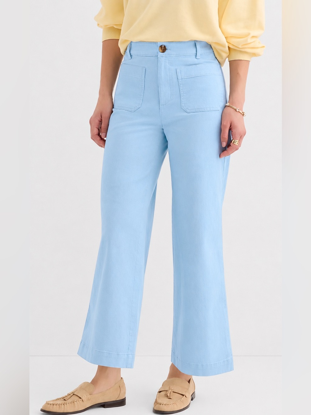 Light Blue Wide-Leg Pants